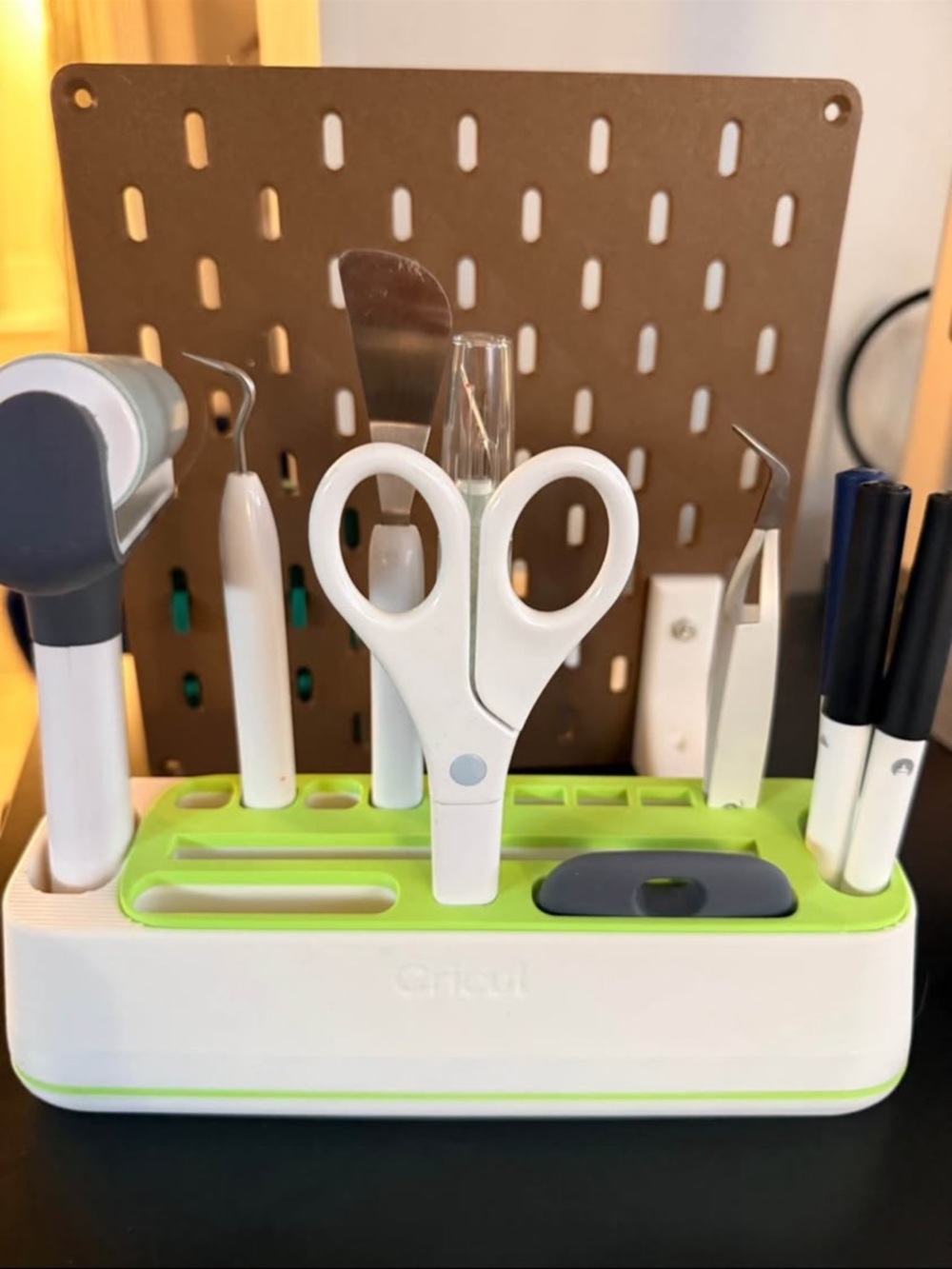 Cricut White and Lime Green Craft Tool Organizer Stand - 3D printed